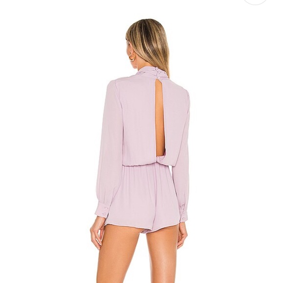 Revolve Superdown Kaycie Drape Neck Romper in Lilac - Picture 2 of 7